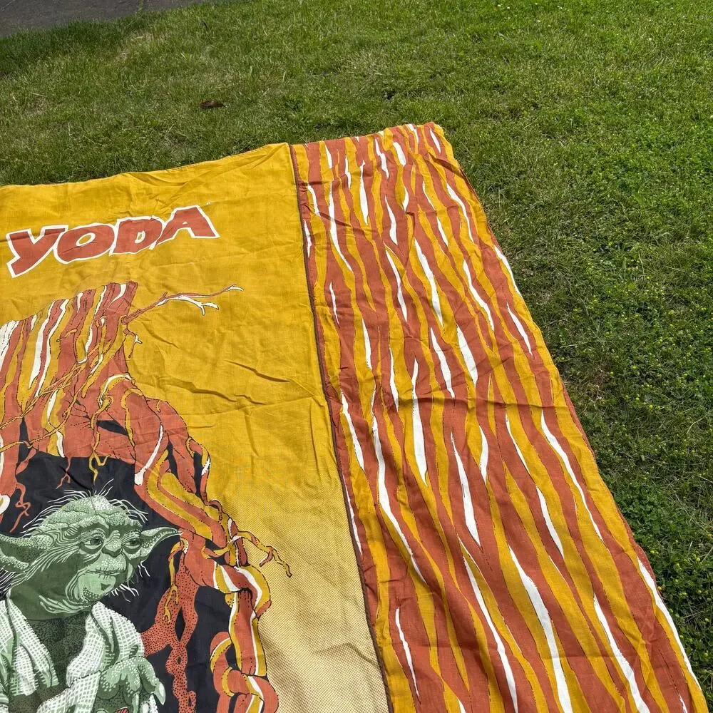 Star Wars Vintage 1980 Yoda Bedspread Coverlet - Sears Perma Prest Twin Blanket